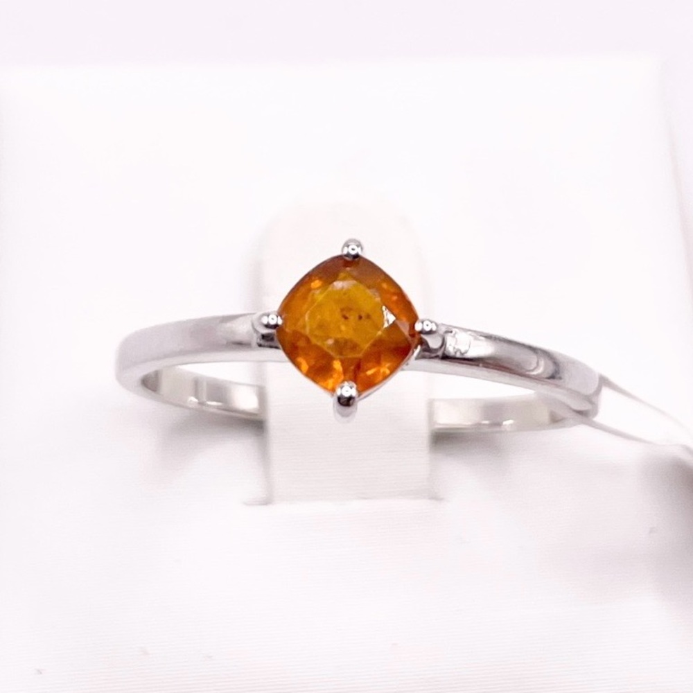 Size 8.5 Orange Kyanite 925 Sterling Silver Ring